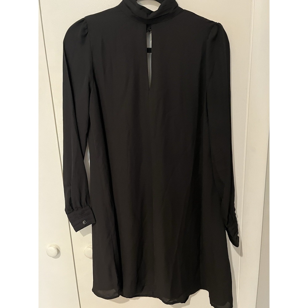 NWT Amisu‎ Women's Black Polyester High Neck Long Sleeve Knee Length Dress 6